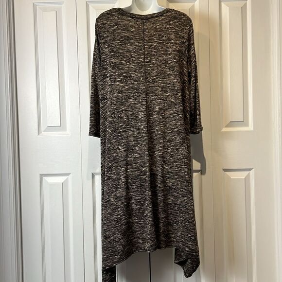 Max Studio Black/Grey/White Heathered Asymmetrical Swing Dress Size M - Picture 8 of 13